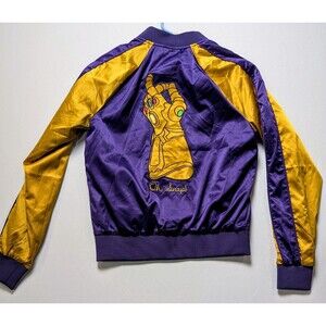 Her Universe Marvel Avengers Thanos Oh Snap! Satin Bomber Varsity Jacket